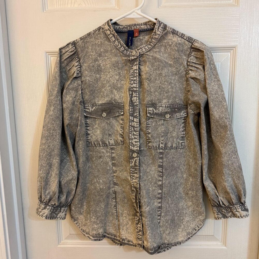 Pilcro/ Anthropologie Grey Denim Button Down, XS